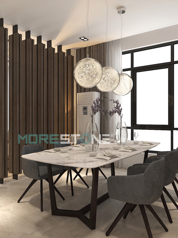 Bàn ăn mặt đá cho nhà bếp biệt thự hiện đại