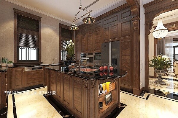 Đá nhân tạo hài hòa trong nội thất biệt thự Vinhomes