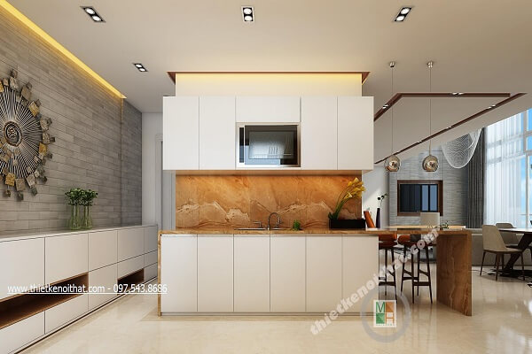 Thi công đá nhân tạo trong chung cư Duplex