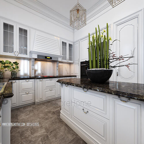 Thi công đá nhân tạo solid surface làm bàn đảo- chung cư Park Hill