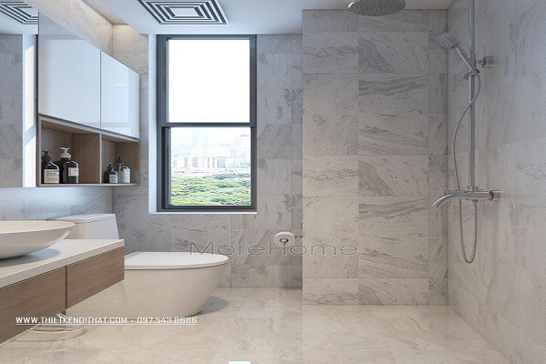 Thi công đá nhân tại chung cư Ngoại Giao Đoàn