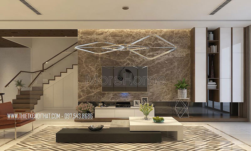 Tập hợp những mẫu thiết kế đá ốp tường phòng khách đẹp ấn tượng