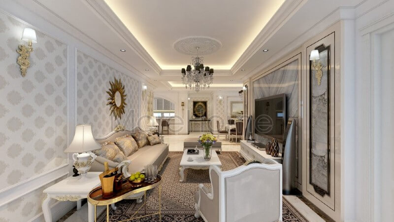 đá ốp tường phòng khách