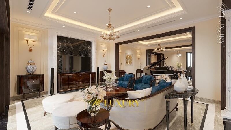 đá ốp tường phòng khách