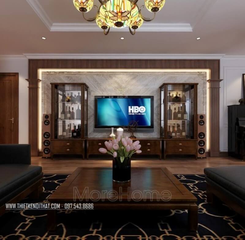 đá ốp tường phòng khách