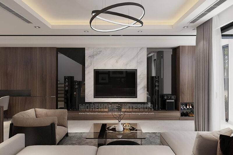 đá ốp tường phòng khách