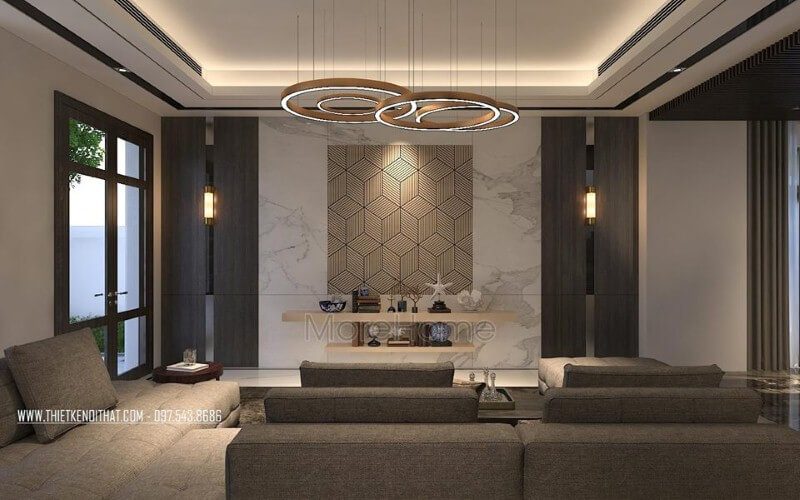 đá ốp tường phòng khách