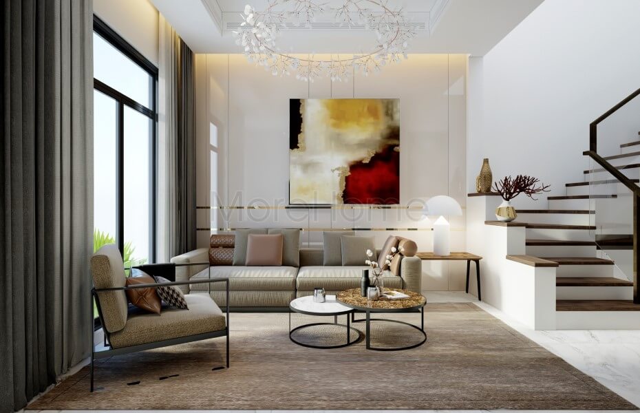 Chọn lựa những mẫu thiết kế đá ốp tường phòng khách đẹp ấn tượng