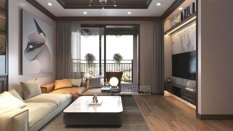 Đá nhân tạo ốp tường phòng khách