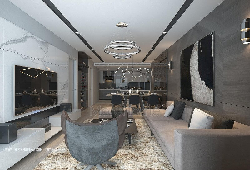 Đá nhân tạo ốp tường phòng khách