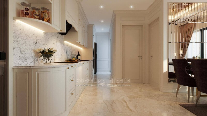 Thiết kế nội thất đá nhân tạo trong không gian nhà