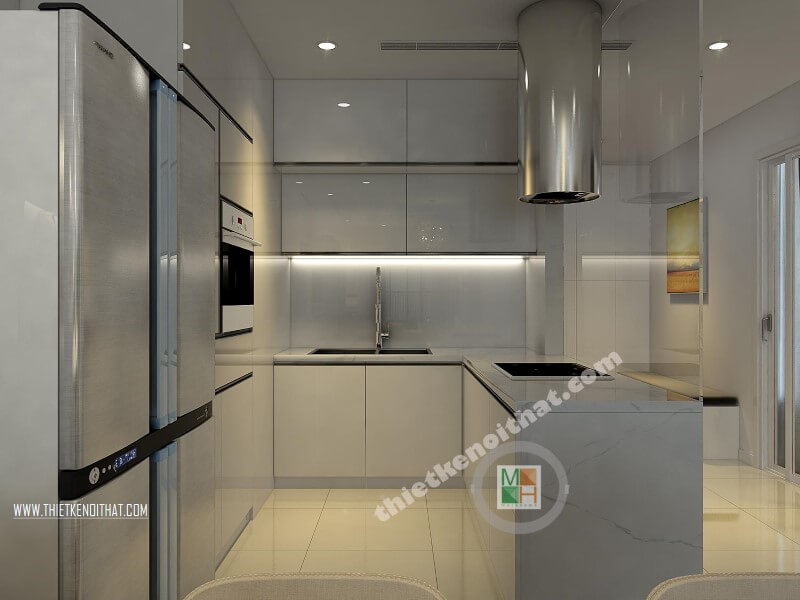 Thiết kế nội thất đá nhân tạo trong không gian nhà