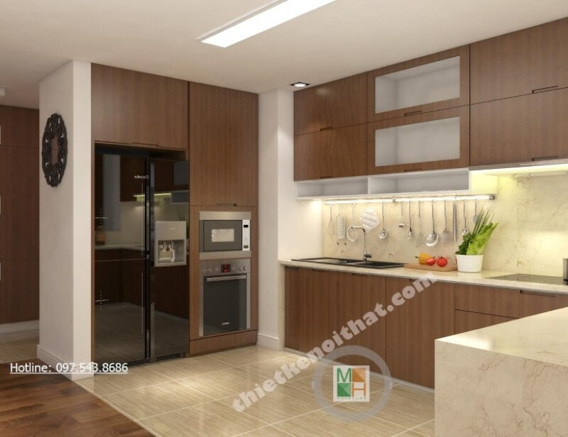 Thiết kế nội thất đá nhân tạo trong không gian nhà