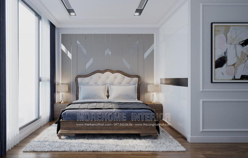 Giường ngủ biệt thự tân cổ điển Giường ngủ biệt thự tân cổ điển