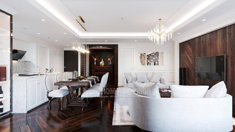 Đá ốp bếp màu trắng đẹp đầy đẳng cấp