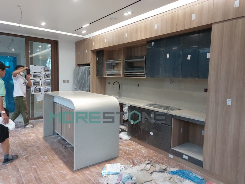 Thi công đá bàn đảo bếp