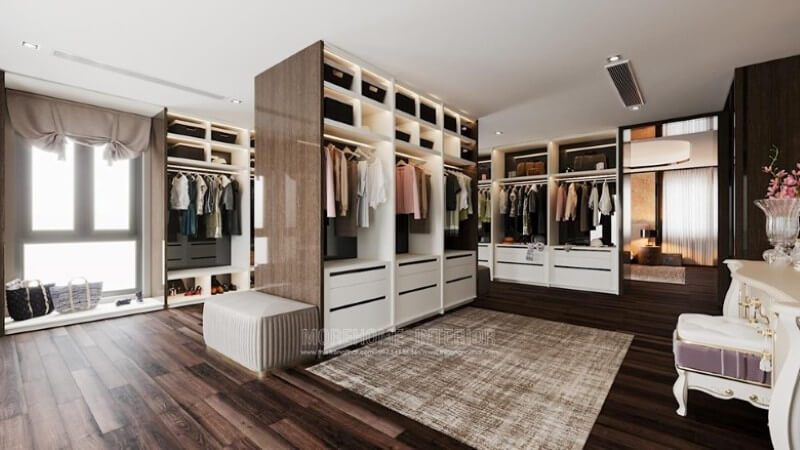 Thiết kế nội thất phòng thay đồ đẹp cao cấp cho biệt thự vinhomes imperia hải phòng