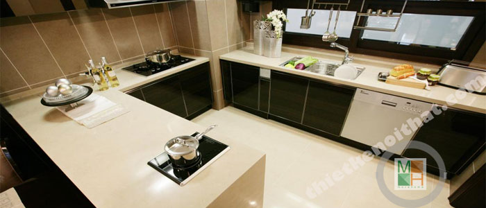 Bắt mắt với mẫu đá nhân tạo làm mặt bếp