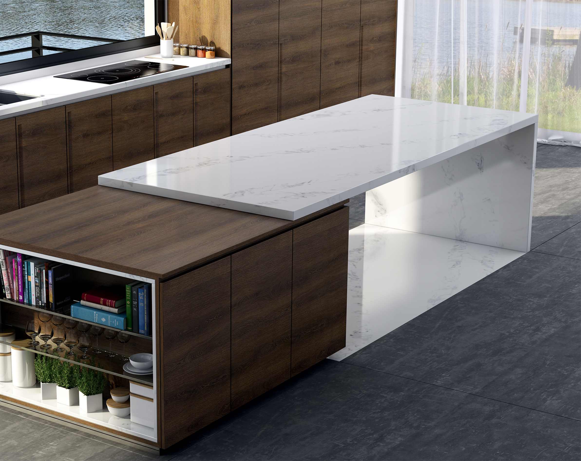 Đá ốp bếp vân mây