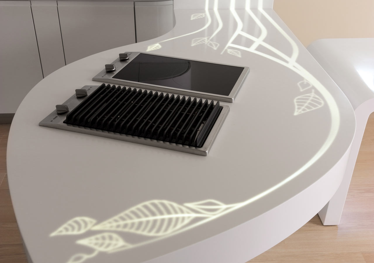 Đá ốp bếp LG màu trắng