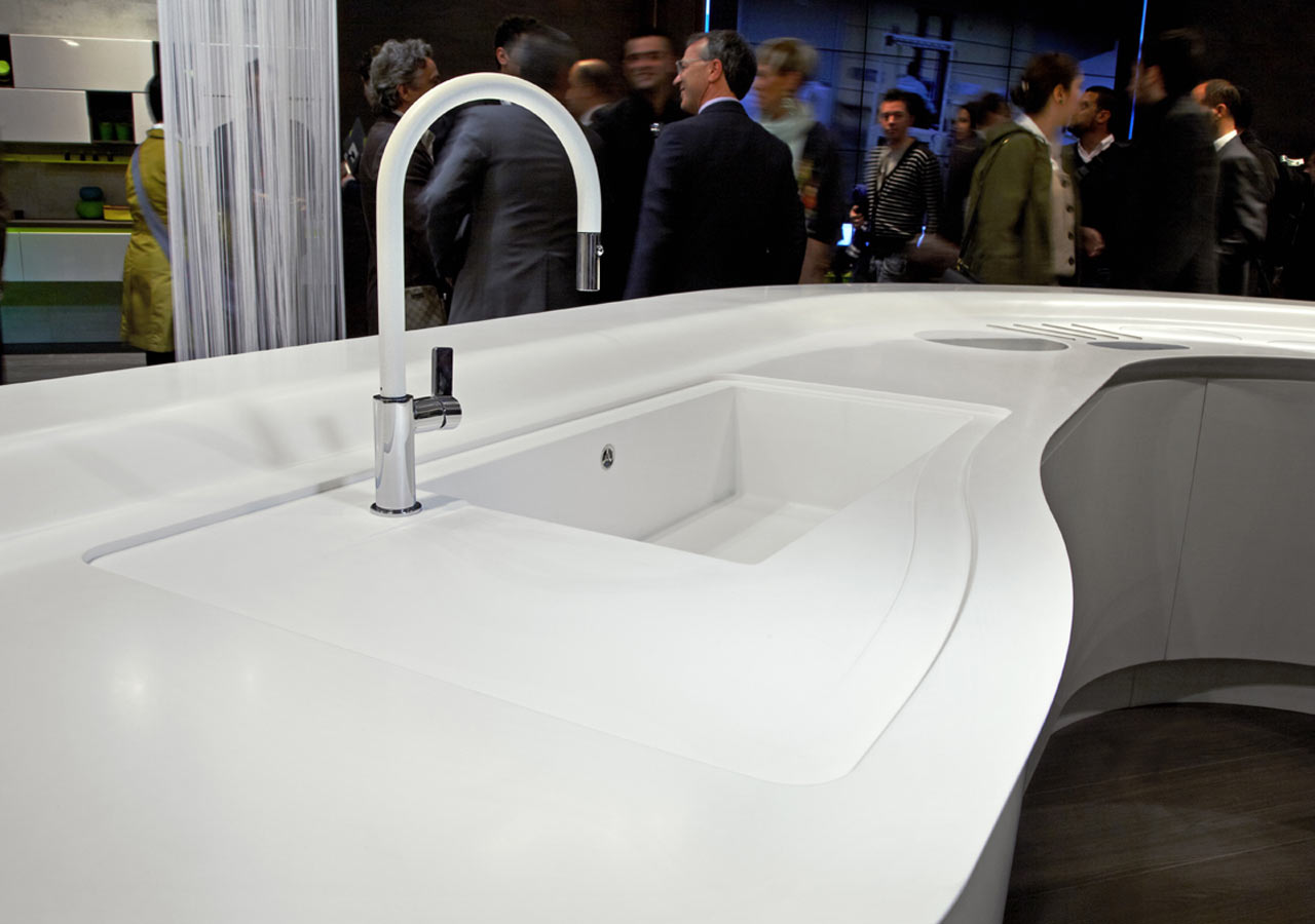 Đá ốp bếp LG màu trắng