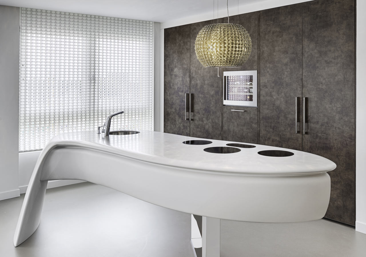 Đá ốp bếp LG màu trắng