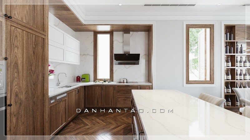 bàn đảo bếp đá nhân tạo