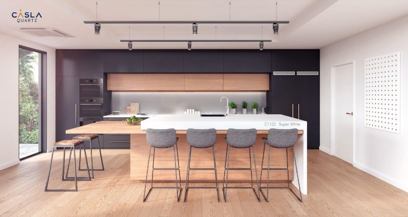 bàn đảo bếp đá nhân tạo