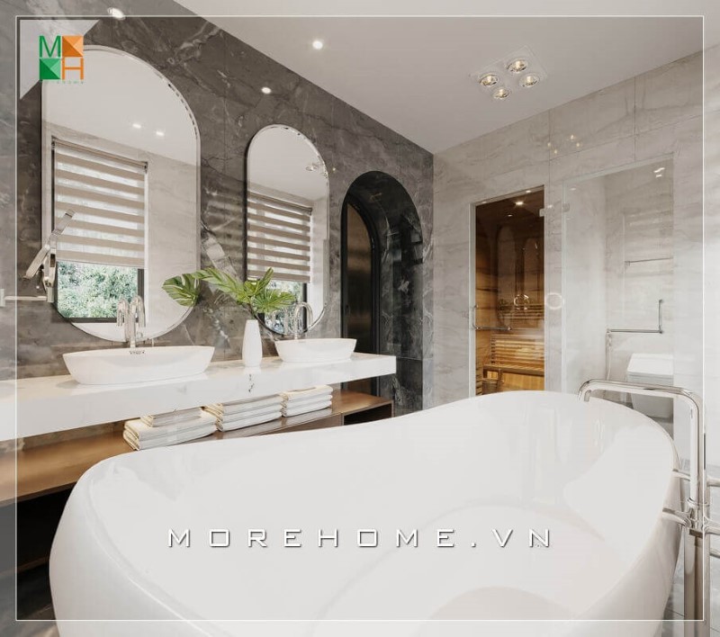 bàn đá lavabo màu trắng