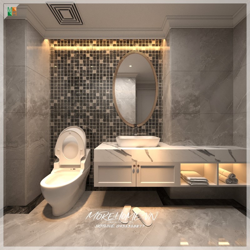 bàn đá lavabo màu trắng