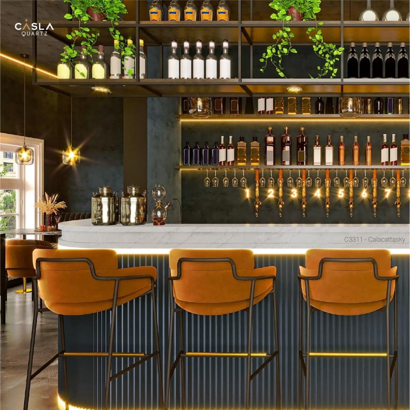 đá ốp quầy bar quầy lễ tân nhân tạo