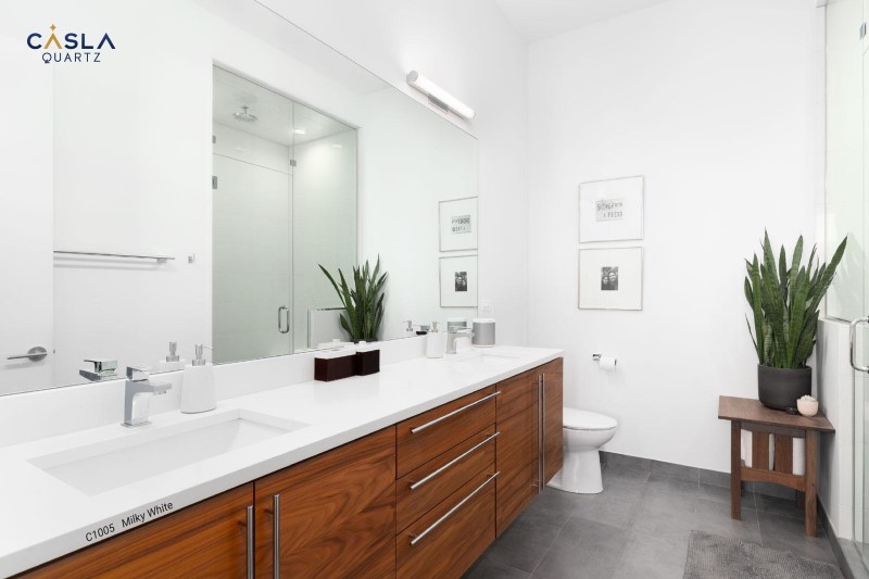 mặt bàn đá lavabo nhân tạo thạch anh