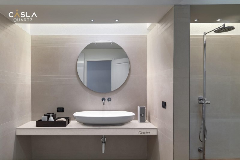 mặt bàn đá lavabo nhân tạo thạch anh