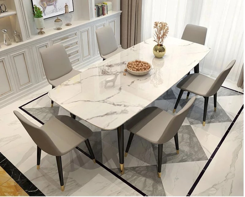 bàn ăn mặt đá casla quartz