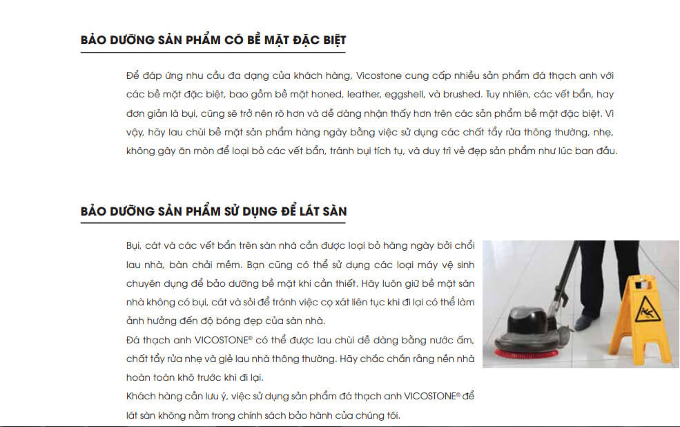 Bảo dưỡng đá nhân tạo