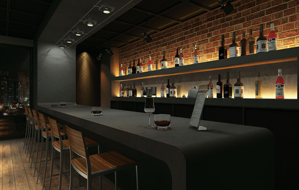 Đá Solid Surface làm bàn quầy bar