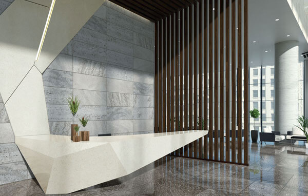 Đá solid surface bàn lễ tân